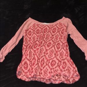 Pink quarter sleeve patterned shirt
